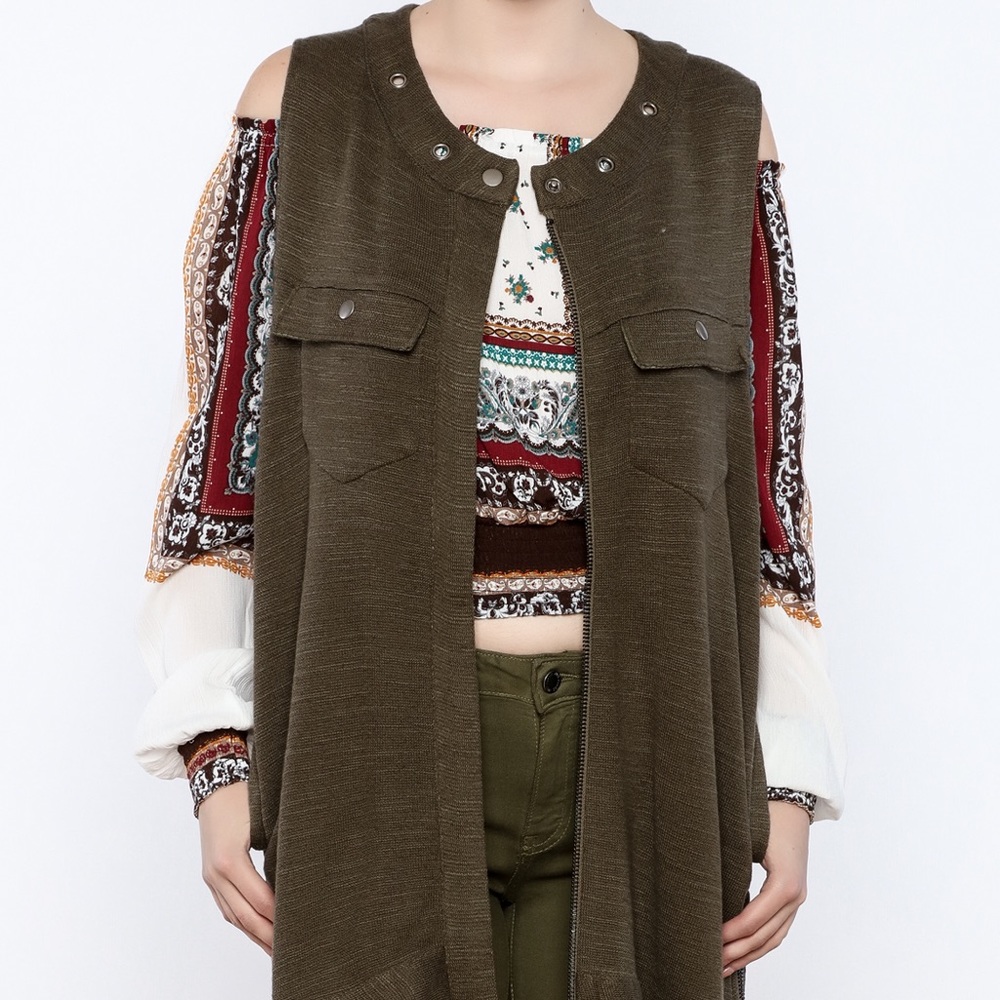 Free people highway vest in Dark green